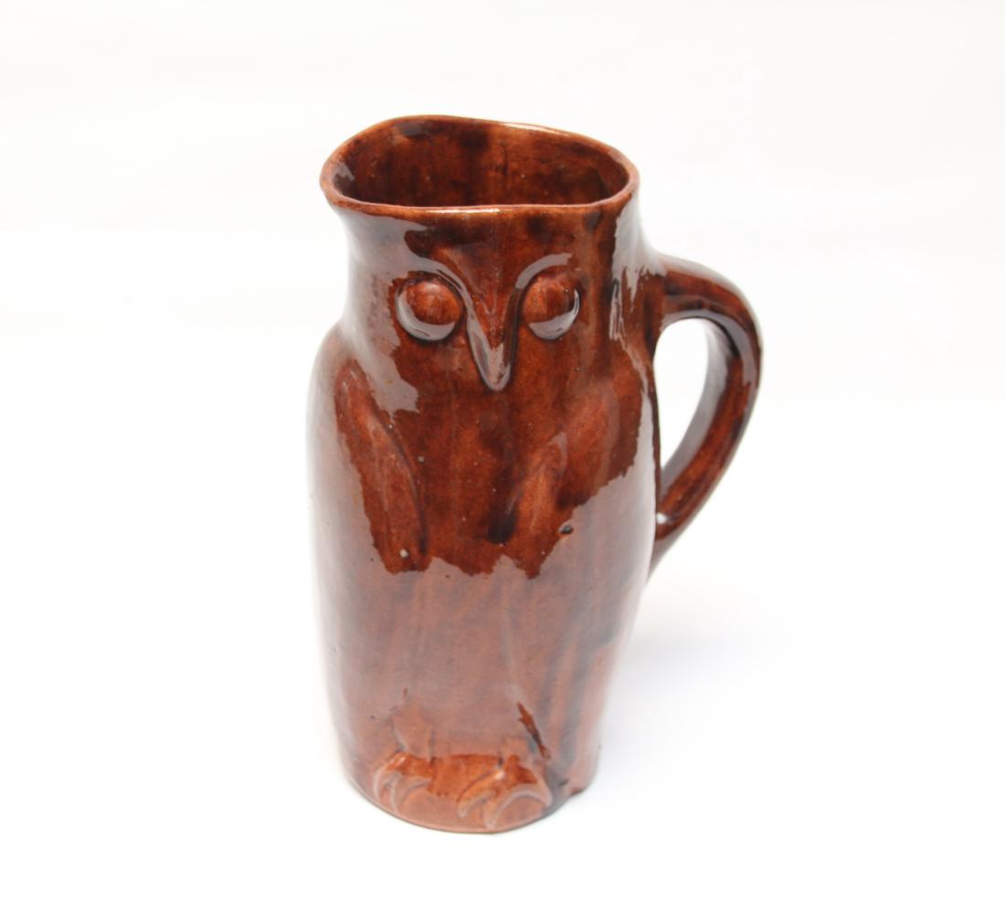 REDWARE FIGURAL OWL PITCHER (1 of 3)