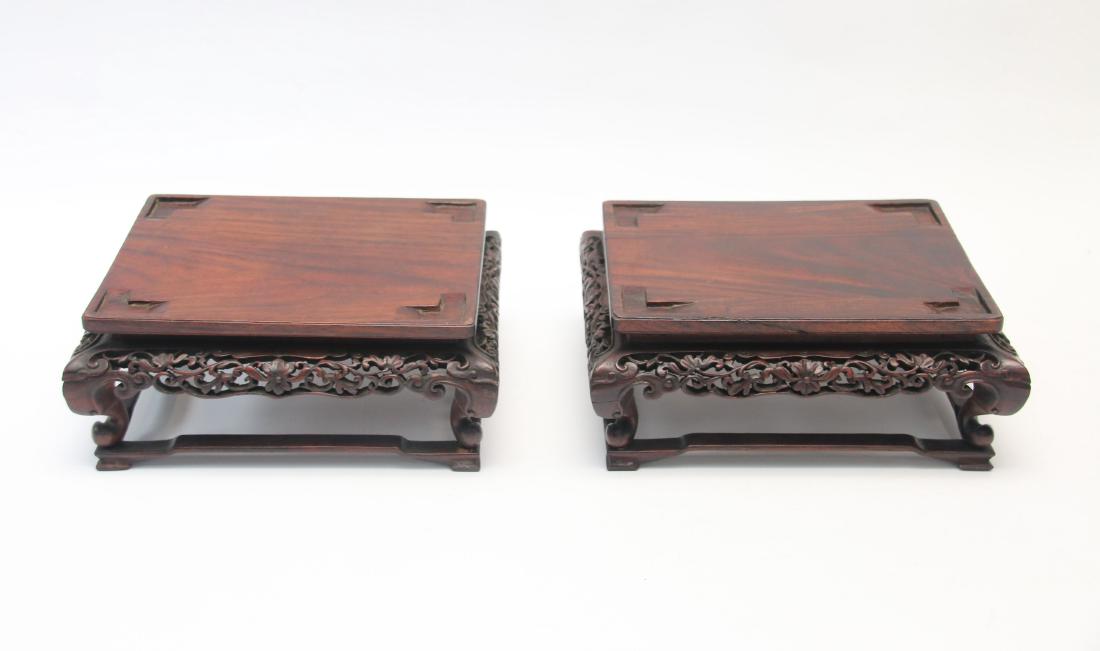 PR. OF EARLY CARVED ROSEWOOD STANDS (1 of 3)