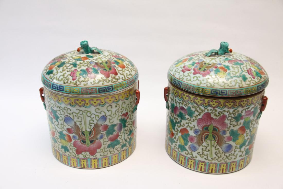 PR. OF PORCELAIN EXPORT COVERED CONTAINERS (1 of 3)