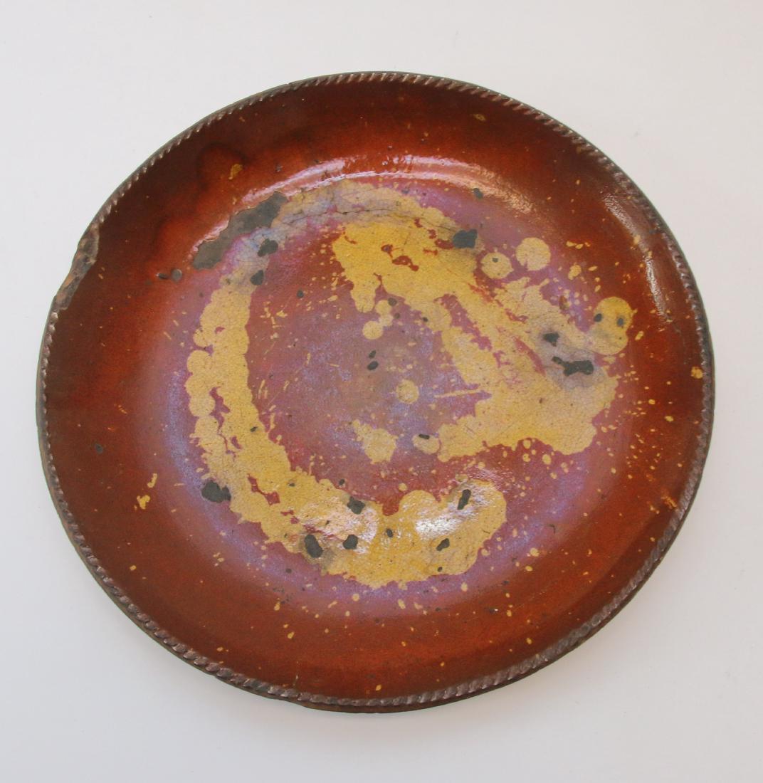 REDWARE SLIP DECORATED PIE PLATE (1 of 2)