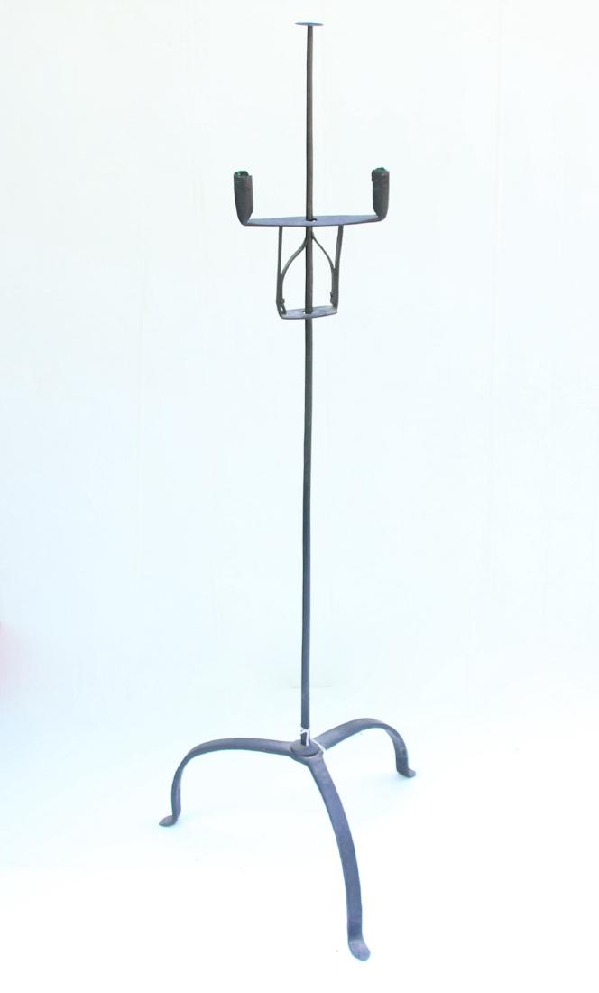 WROUGHT IRON ADJUSTABLE CANDLE STAND (1 of 3)