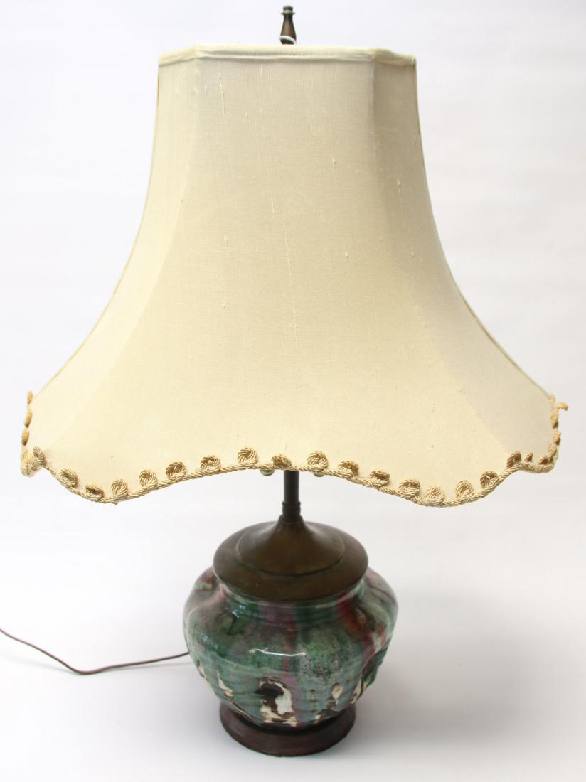 EARLY POTTERY TABLE LIGHT (1 of 3)