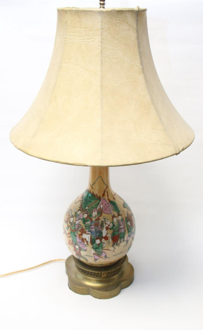 ASIAN POTTERY VASE LAMP (1 of 3)
