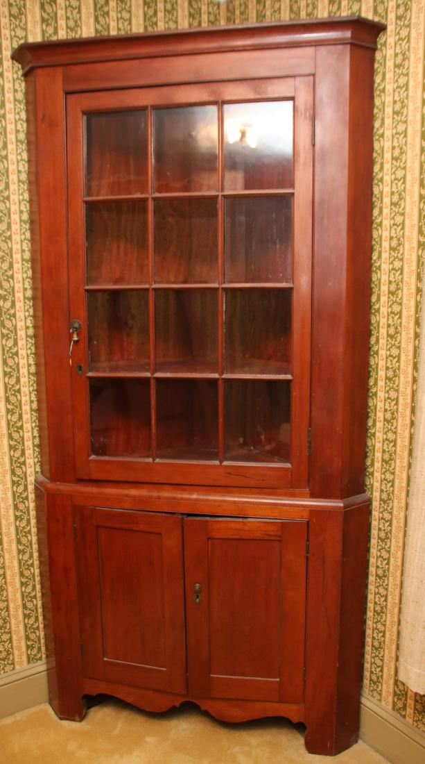 EARLY 2 PIECE CORNER CUPBOARD (1 of 6)