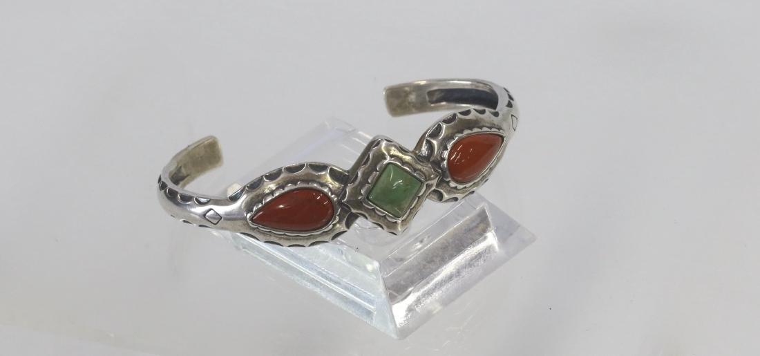 NATIVE AMERICAN STERLING CUFF BRACELET (1 of 2)