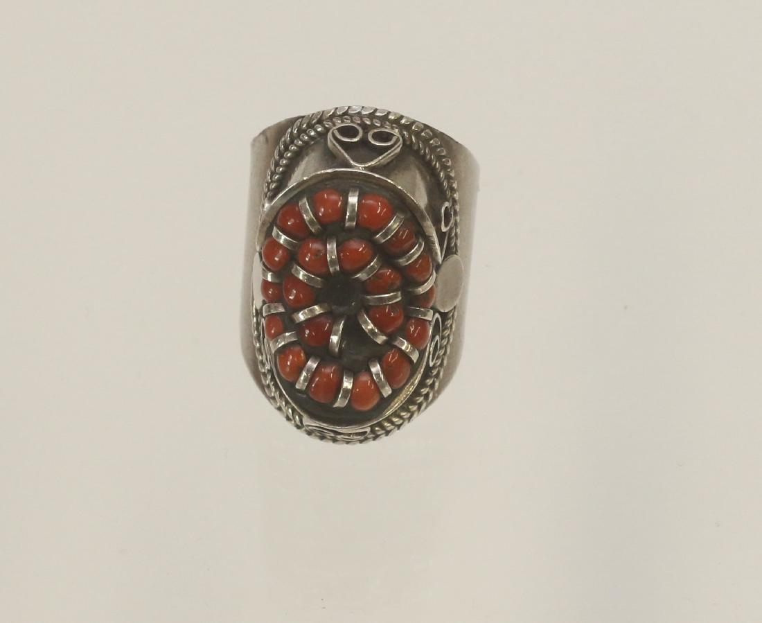 STERLING SILVER AND CARNELIAN RING: HAND WROUGHT - .925