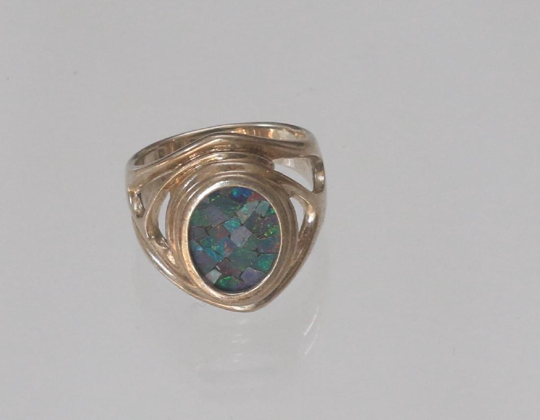 STERLING SILVER OPAL RING (1 of 2)