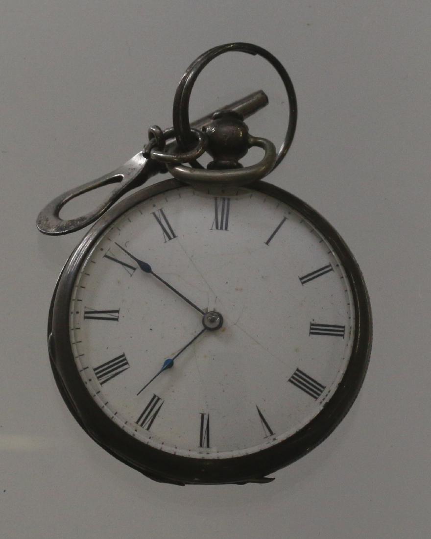 A. HOFFER POCKET WATCH: SILVER CASE - KEY WIND WITH KEY