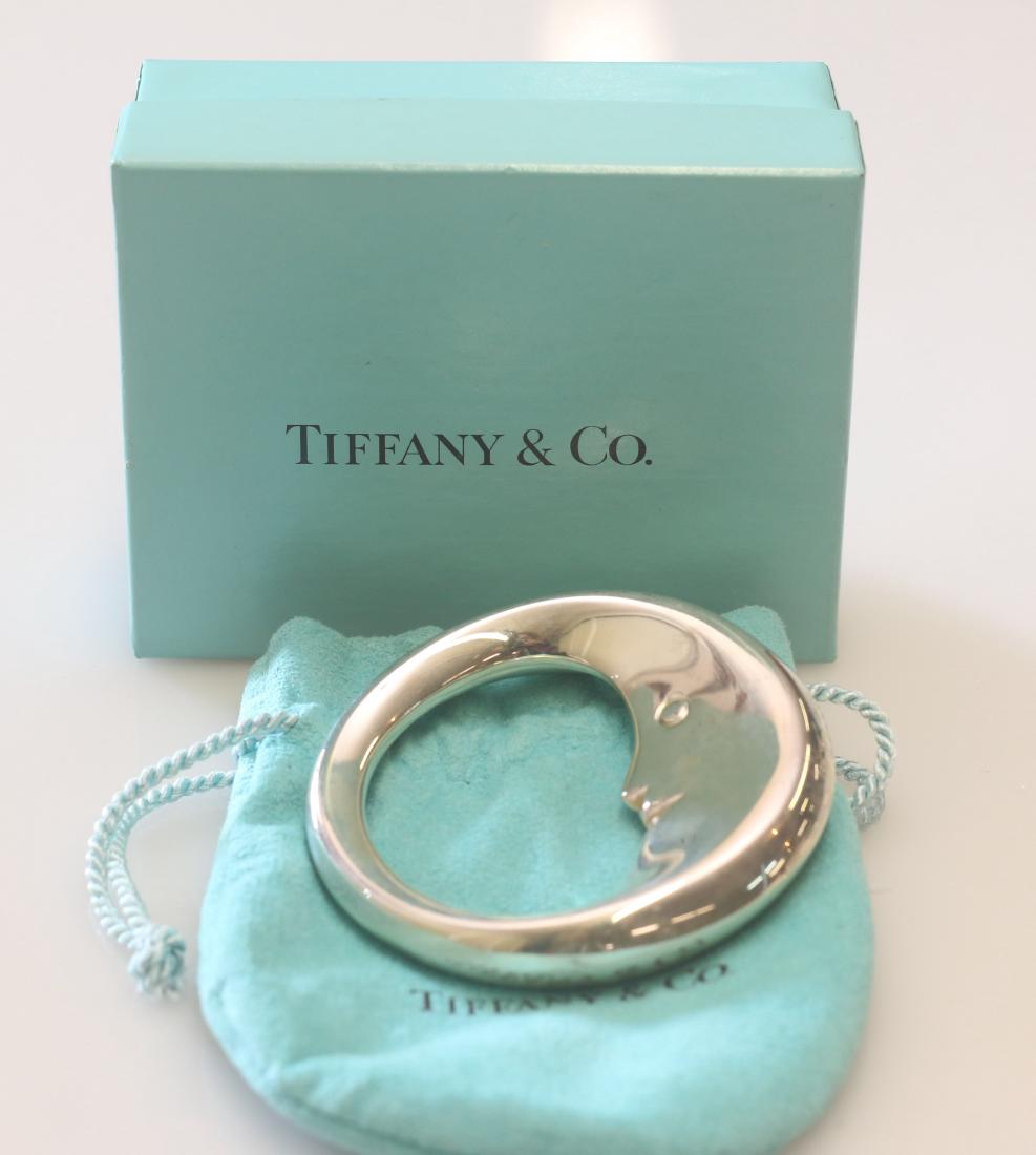 TIFFANY AND CO. BABY RATTLE: STERLING MOON RATTLE - TIFFANY AND CO. 925 - 1.1 OZT Dimensions: 2.5" DIAMETER