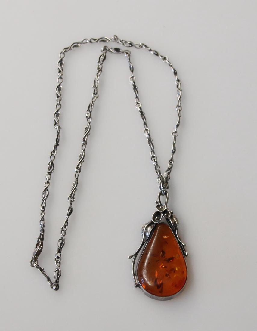 STERLING AND AMBER NECKLACE (1 of 3)