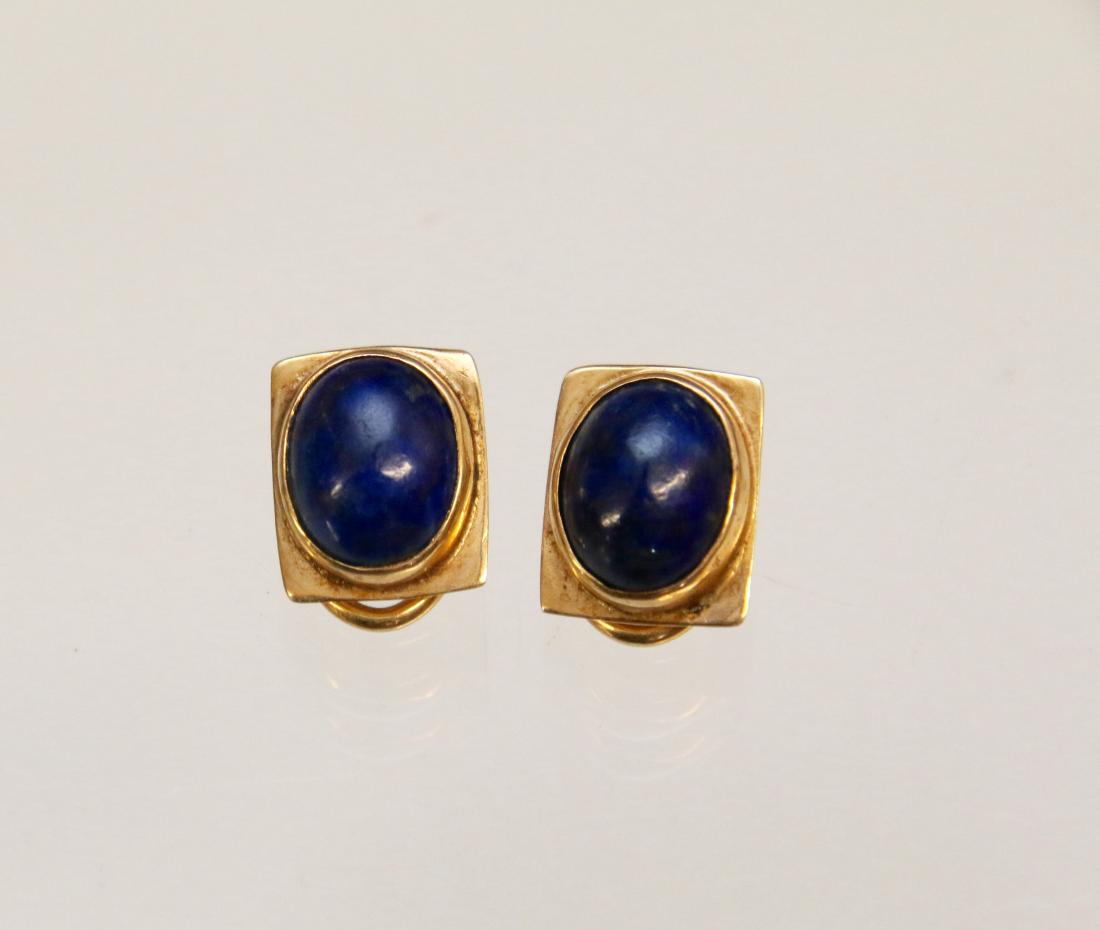 14K GOLD AND LAPIS EARRINGS (1 of 2)