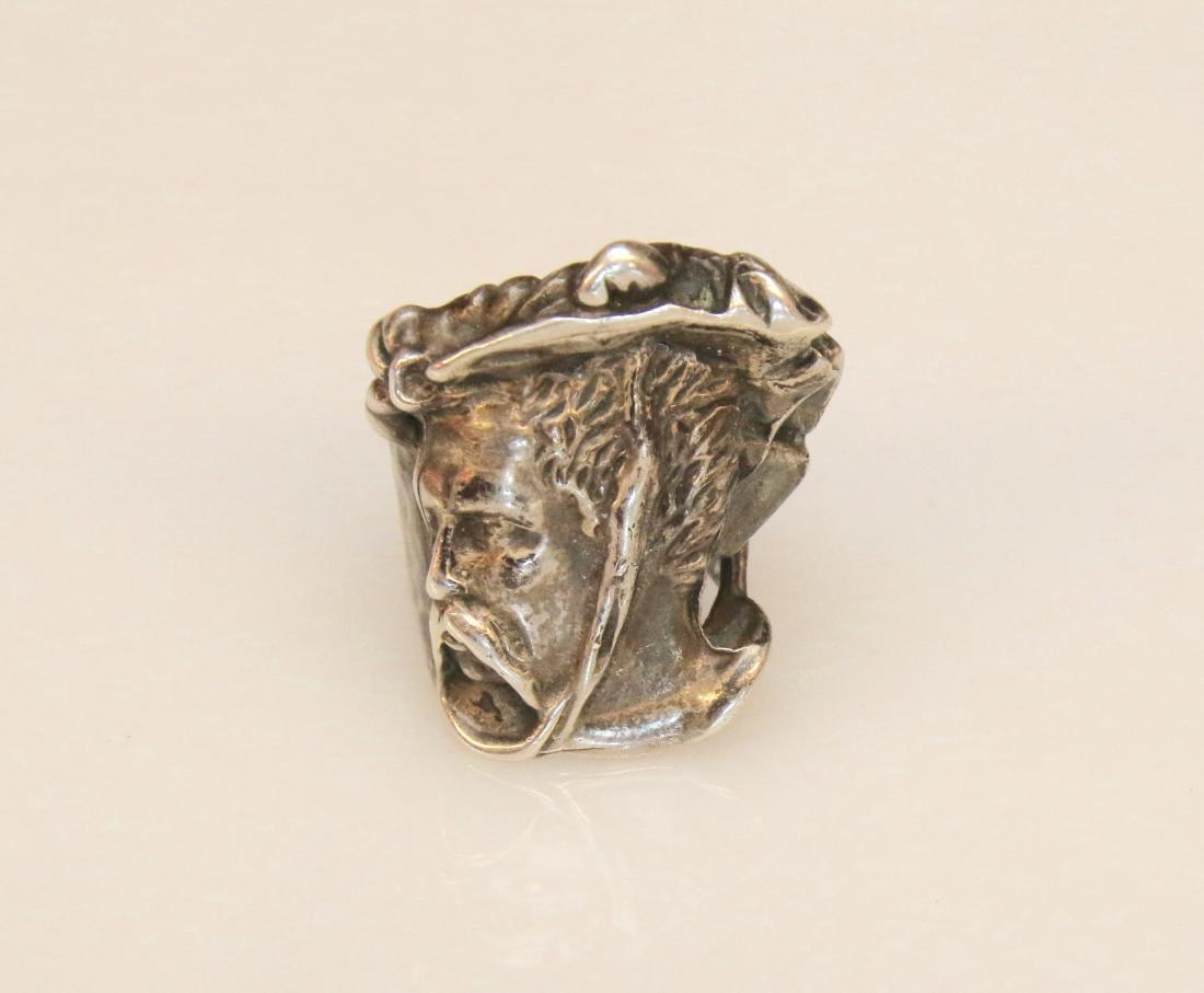 STERLING RING: HAND CAST - MALE ROMANTIC PROFILE - .50 OZT Dimensions: SIZE 6.5