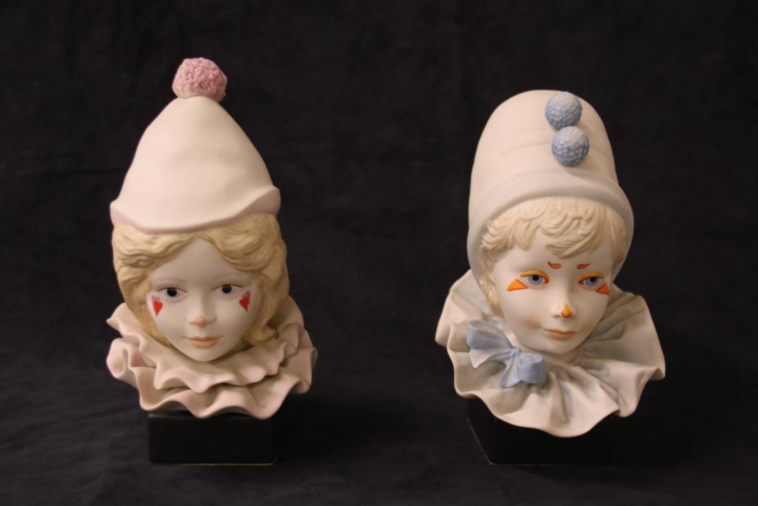 CYBIS CHILD PORTRAIT BUSTS: PAIR CLOWN HEADS 1976 Dimensions: 9 1/2" X 5"