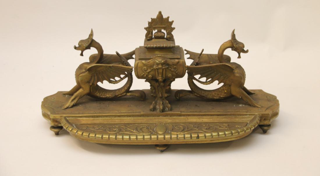 FRENCH BRASS INKWELL (1 of 6)