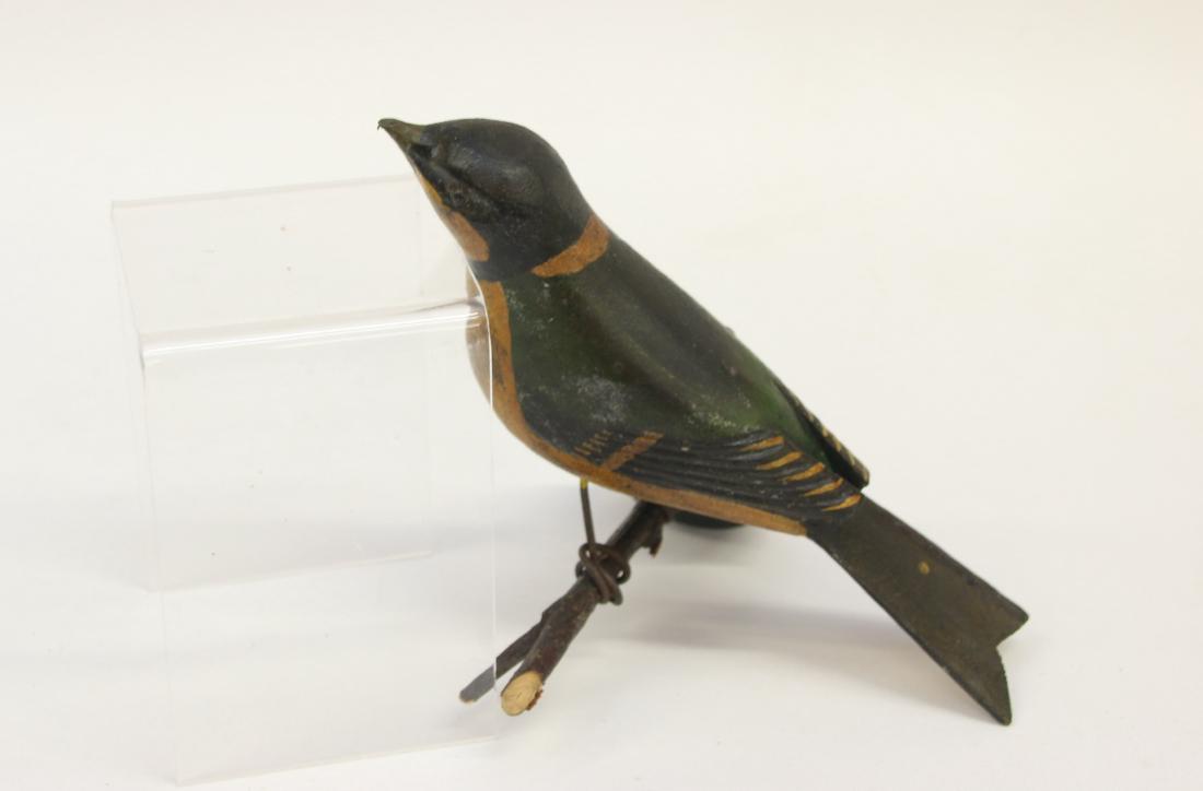 FOLK ART WOODEN BIRD: PAINTED WOODEN WALL HANGER Dimensions: 8" LONG