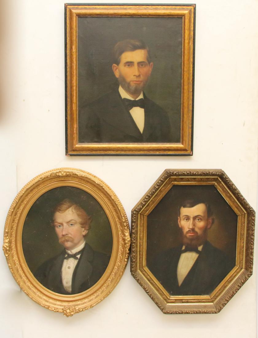 (3) EARLY PORTRAITS OF GENTLEMAN WITH GOLD FRAMES (1 of 6)