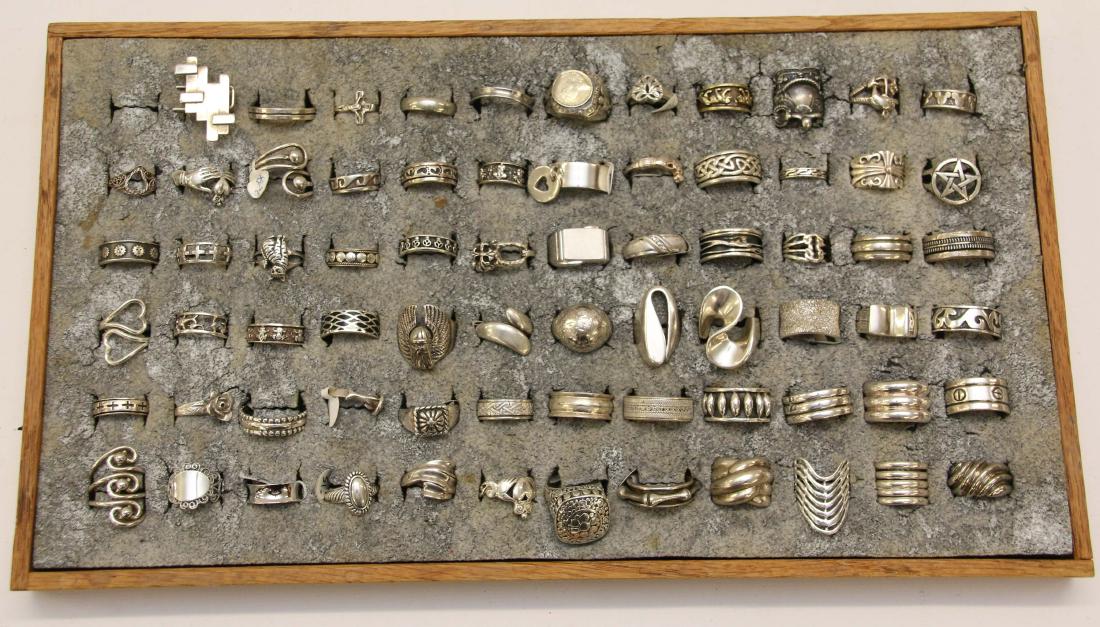 LARGE LOT OF 71 STERLING RINGS (1 of 1)
