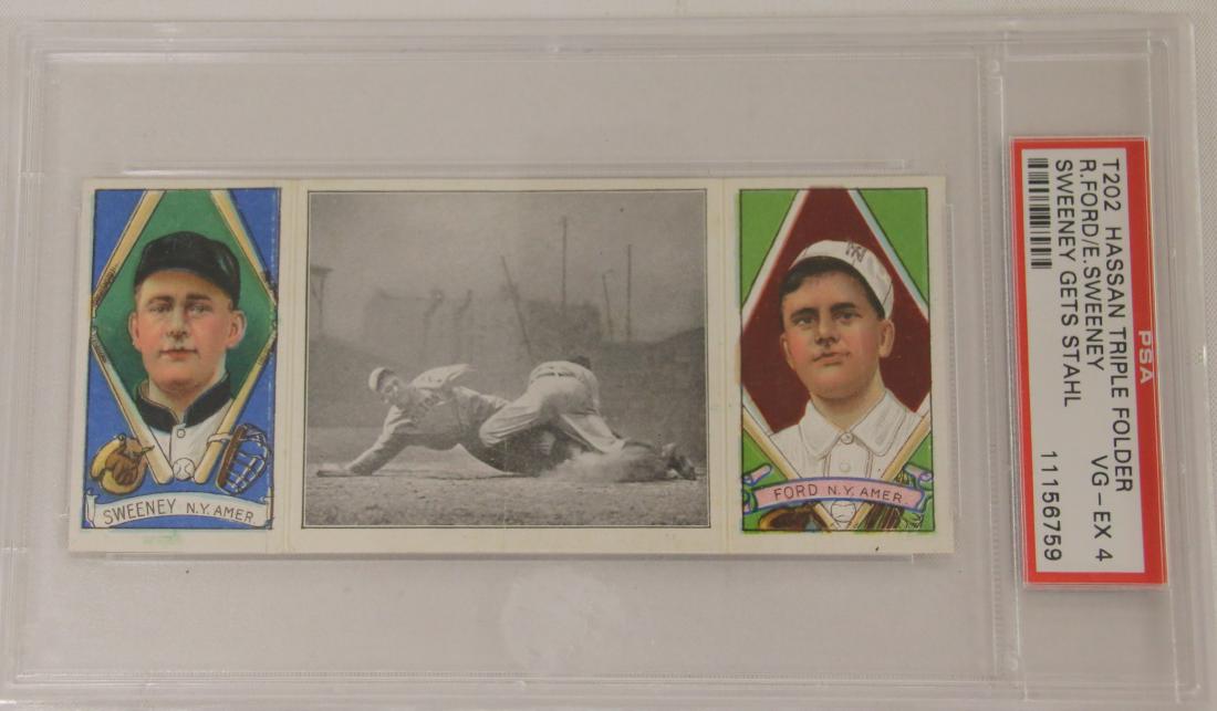 1912 T202 HASSAN TRIPLE FOLDER R. FORD / E. SWEENEY, (1 of 3)