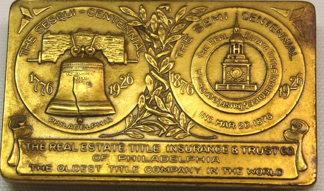 PHILADELPHIA BRASS PLAQUE (1 of 2)