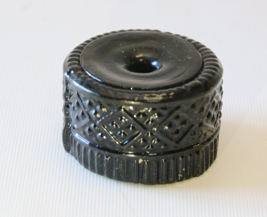 BLOWN GLASS MOLDED INK WELL (1 of 3)