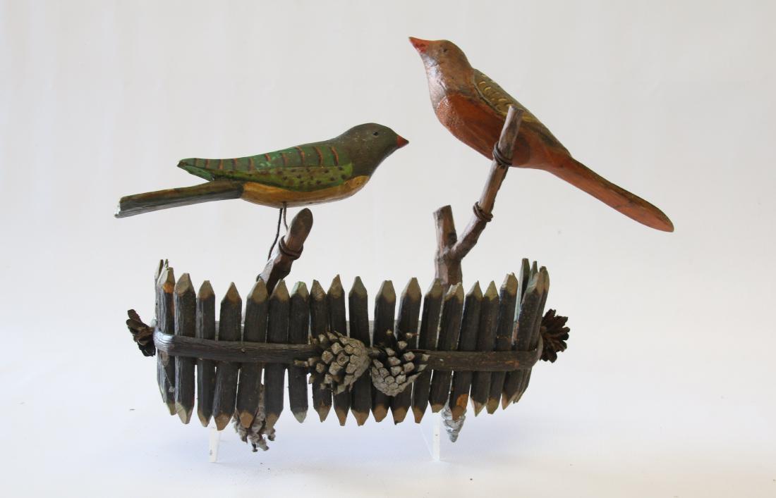 FOLK ART CARVED BIRD WALL HANGING (1 of 5)