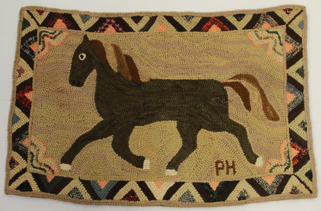 FOLK ART HOOKED RUG (1 of 2)