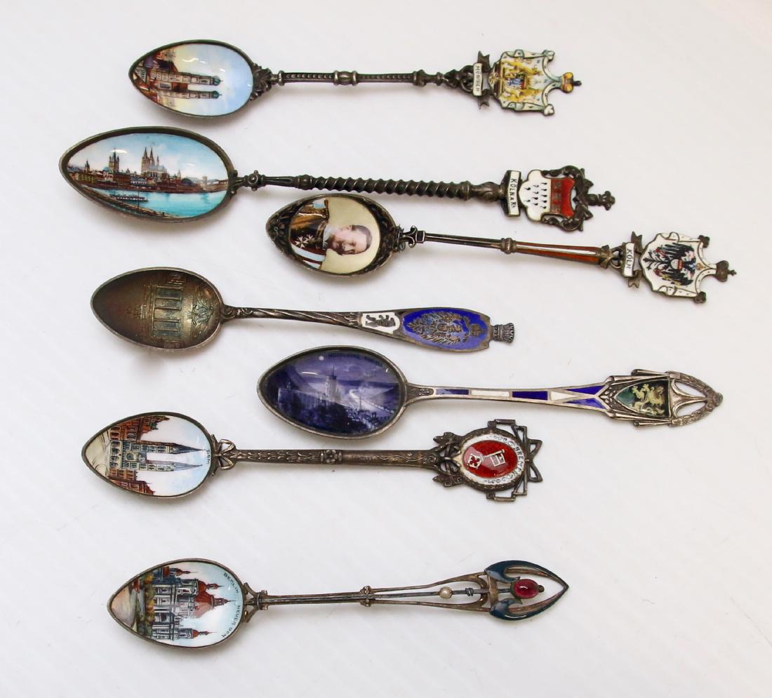 ENAMELED SILVER SOUVENIR SPOON LOT (1 of 4)