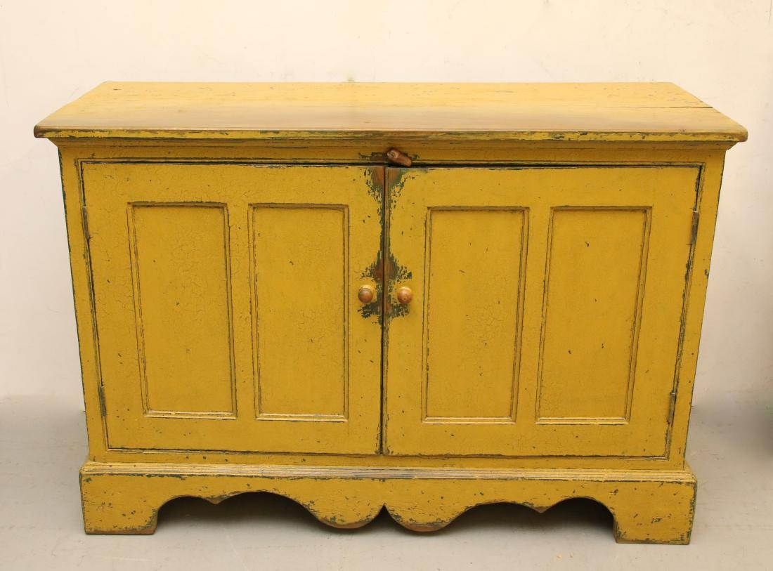 EARLY PAINT DECORATED CUPBOARD (1 of 6)