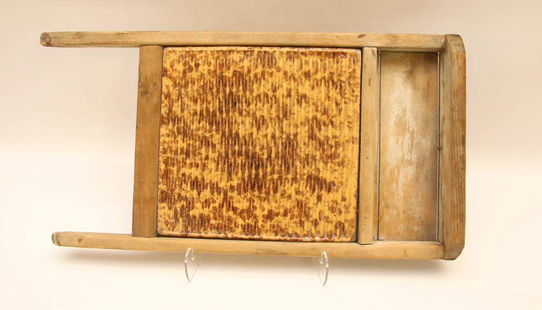 EARLY YELLOW WARE WASHBOARD (1 of 2)