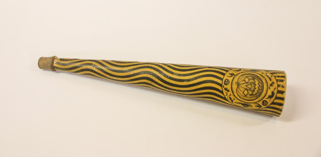 VINTAGE HALLOWEEN HORN: VINTAGE HALLOWEEN HORN CARDBOARD HALLOWEEN HORN - MADE BY: MARKS BORS. AUSTIN DIMENSIONS: 14 1/2"