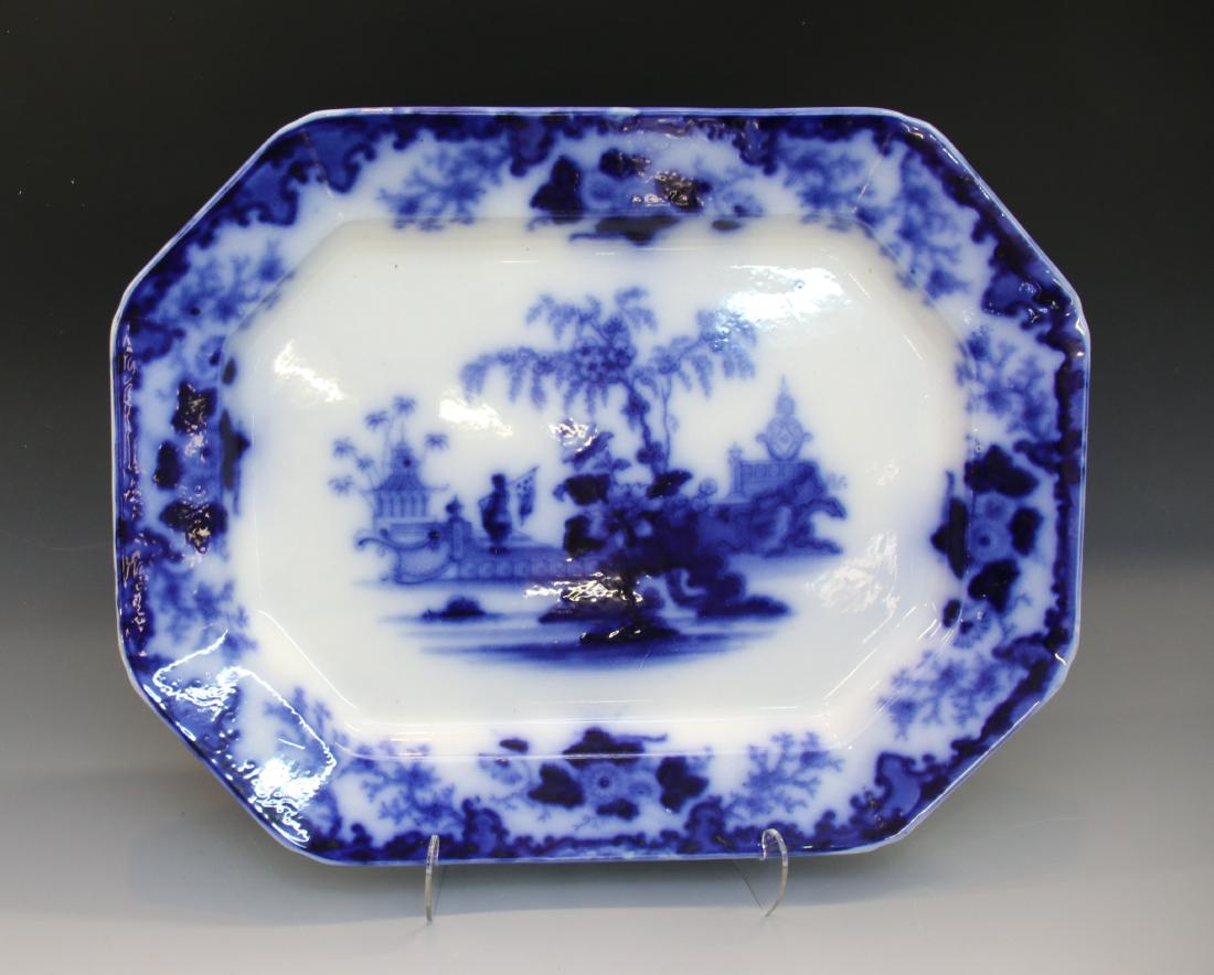LARGE FLOW BLUE PLATTER (1 of 3)