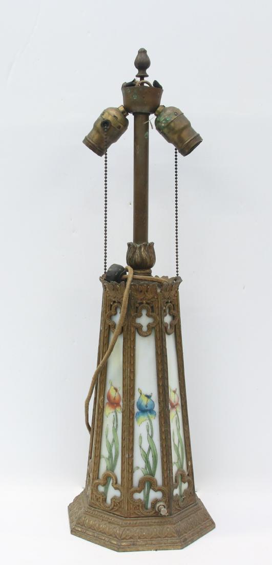 CAST METAL AND SLAG GLASS LAMP (1 of 2)