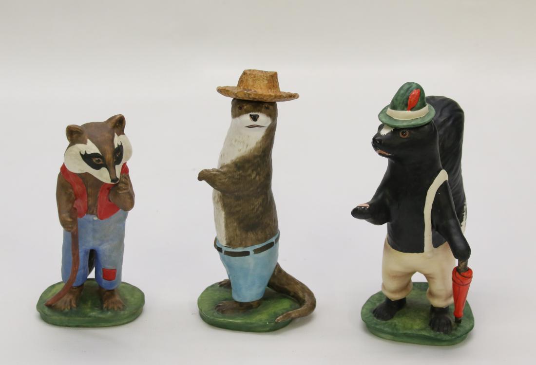 GROUP LOT OF GOEBEL FIGURES: GROUP LOT OF GOEBEL FIGURES MARKED ON BOTTOM - GOEBEL WEST GERMANY - BOOBY COON, LITTLE JOE OTTER, JIMMY SKUNK DIMENSIONS: 6" TO 7"