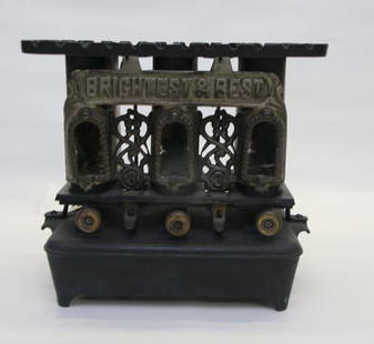 HEATER STOVE: GLAZIER STOVE COMPANY- CHELSEA, MICH. - USA "BRIGHTEST @ BEST" 11.5 X 10.5 X 7.5"