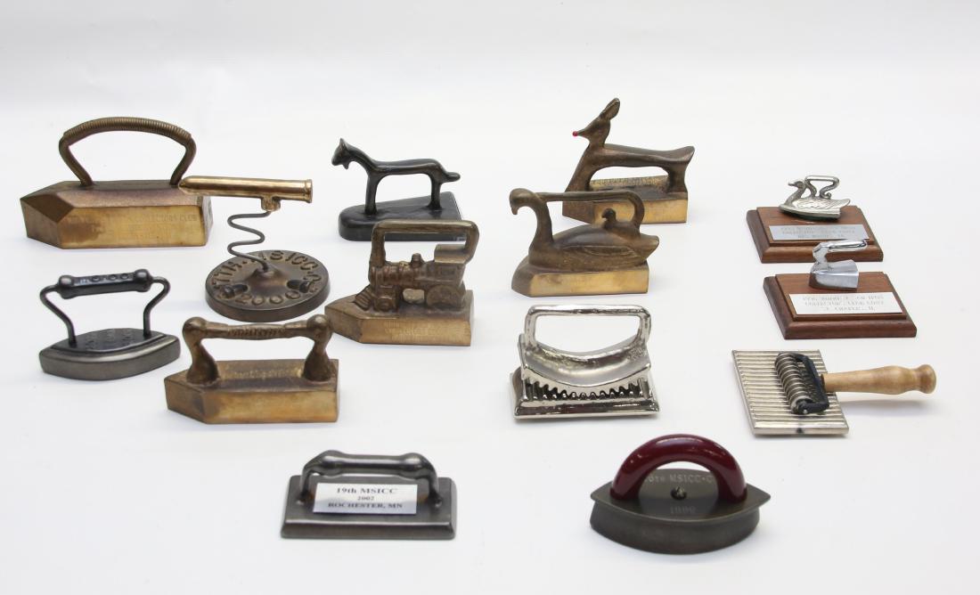 COLLECTORS SOCIETY YEARLY IRON LOT: M.S.I.C.C. IRONS- DATES INCLUDED 1990 ROCHESTER, MN- 2003, 1999, 1997, 1995, 1994,1991, 2000, 1993, 2002, 1996, (2) 1995 3" TO 6"
