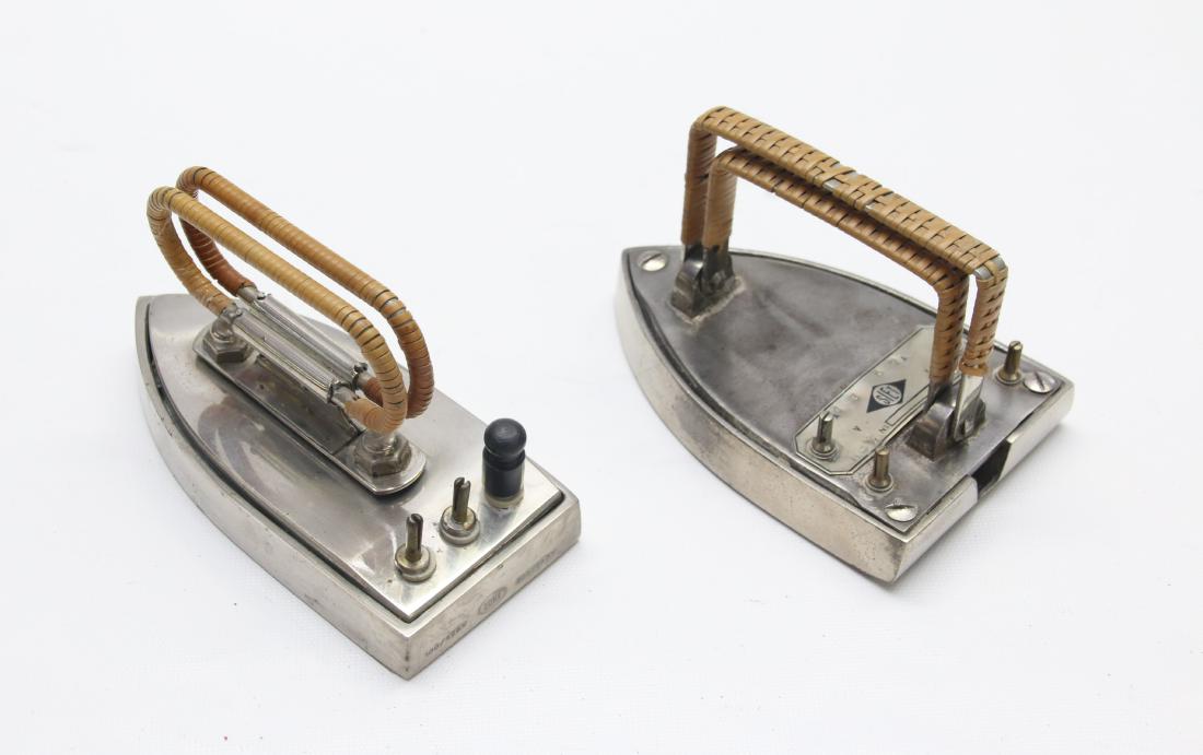 PAIR OF ELECTRIC TRAVEL IRONS: LOKI" & " SIET"-FRENCH 4.75" & 5