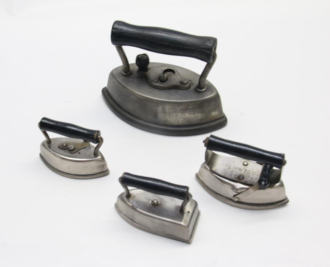 GROUP LOT OF DETACHABLE HANDLE IRONS: LITTLE WOOD GRIP AND DETACHABLE HANDLE IRONS