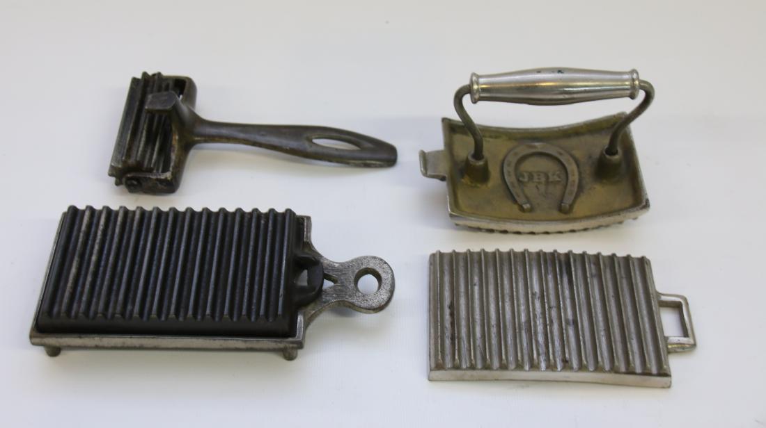 PR. OF HAND FLUTTERS: JBK" INSIDE OF HORSESHOE - AND A ROLLER FLUTTER 5 1/2" TO 7