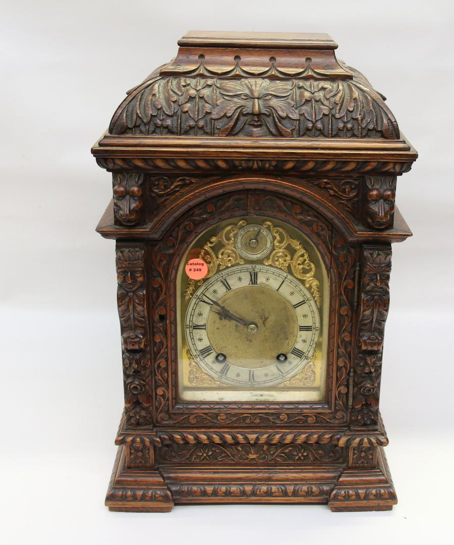 HAND CARVED MANTLE CLOCK (1 of 4)