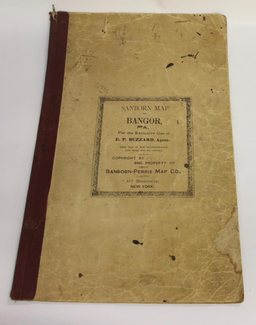 VINTAGE BANGOR, PA MAP (1 of 7)