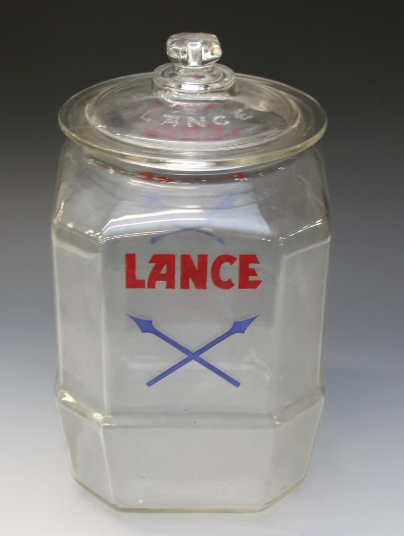 GLASS ADV. STORAGE JAR (1 of 3)