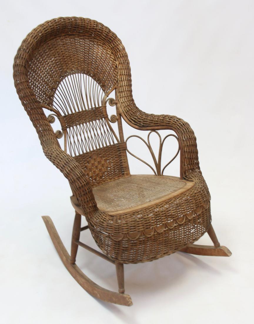HAYWOOD WAKEFIELD ROCKING CHAIR: 27" X 27" X 40"