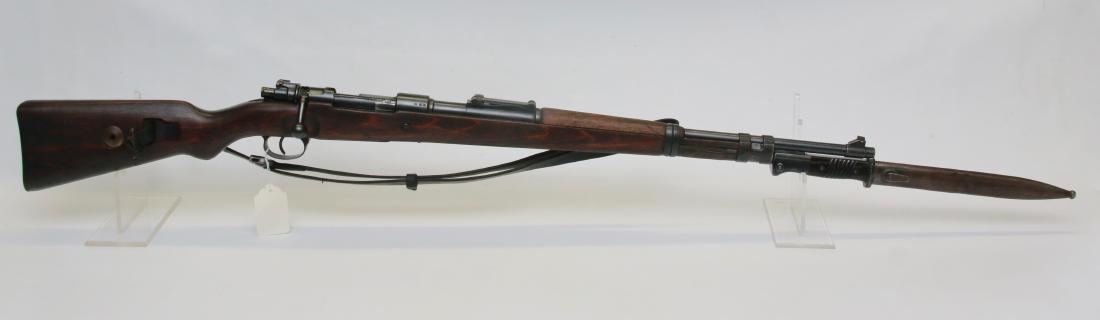 MAUSER MODEL 98: .8MM - SER# 3205 - EXCELLENT GUN WITH ORIGINAL BAYONET AND SLING - PROOF MARKED BARREL AND CARTOUCHE'S ON STOCK - 1940 (1939) REQUIRES REGISTRATION OR AN FFL