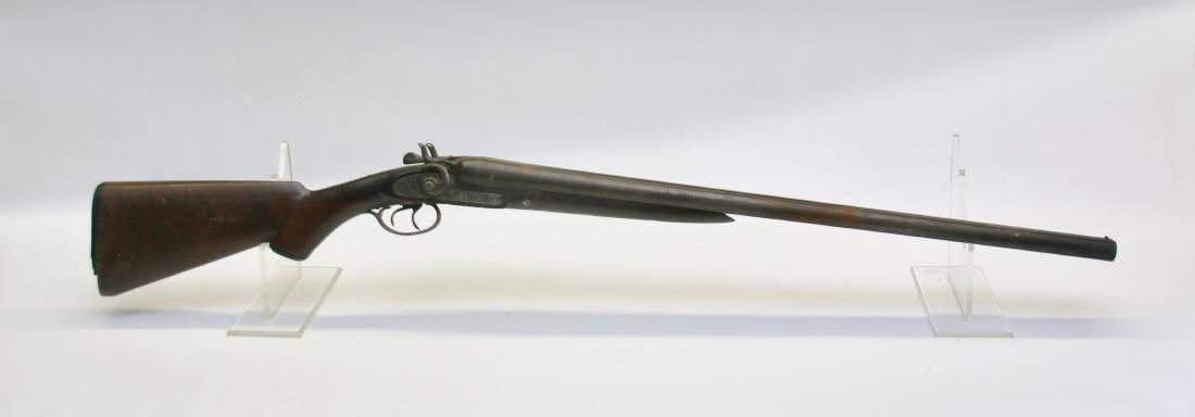 ANTIQUE SEAR SHOTGUN: SEAR ROEBUCK & CO. CHICAGO, IL - DOUBLE BARREL HAMMER SHOTGUN WITH TWIST BARRELS