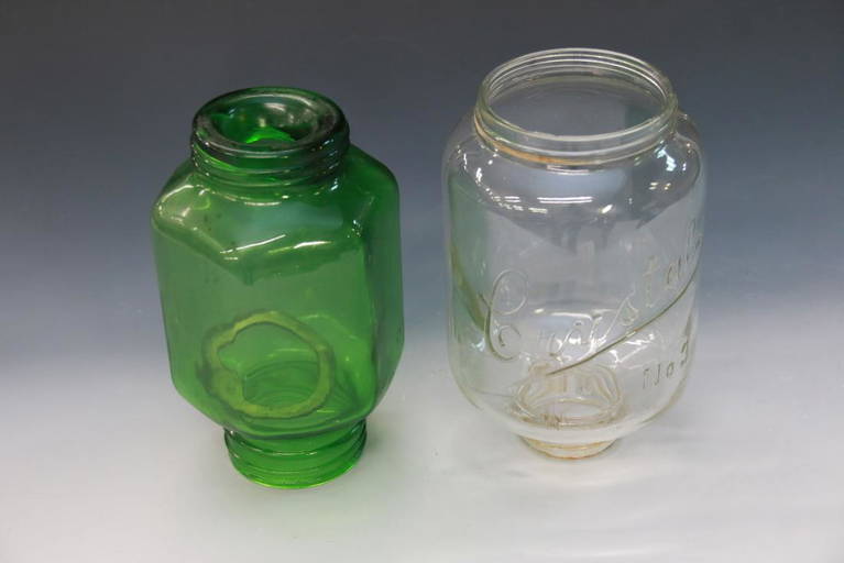 Pr. Of Glass Coffee Grinder Bean Holders