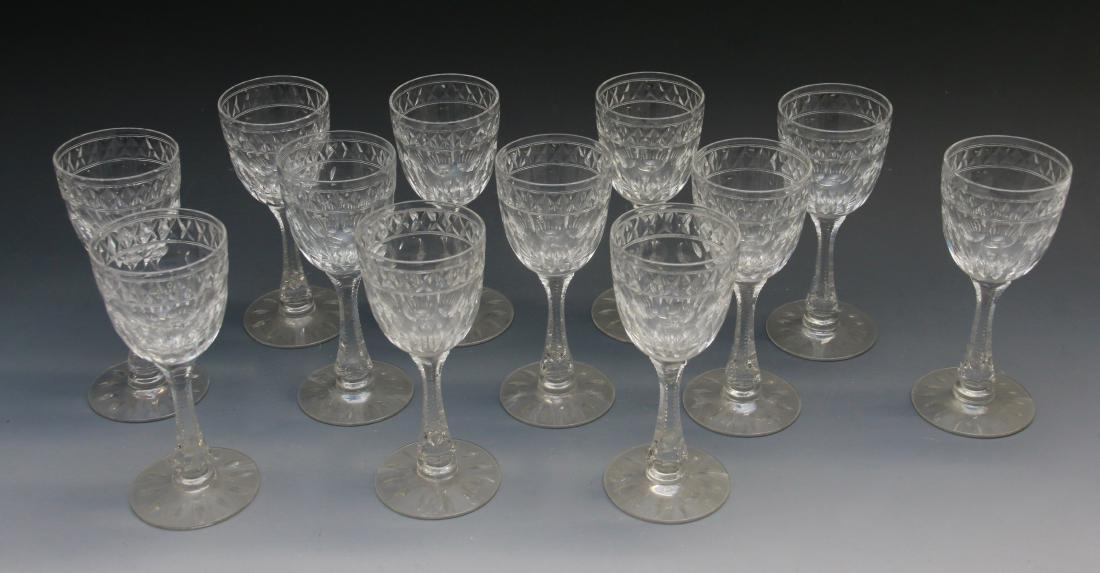 SET OF 12 HAWKES STEMWARE: WHITE WINES - CUT CRYSTAL Dimensions: 6 1/2"