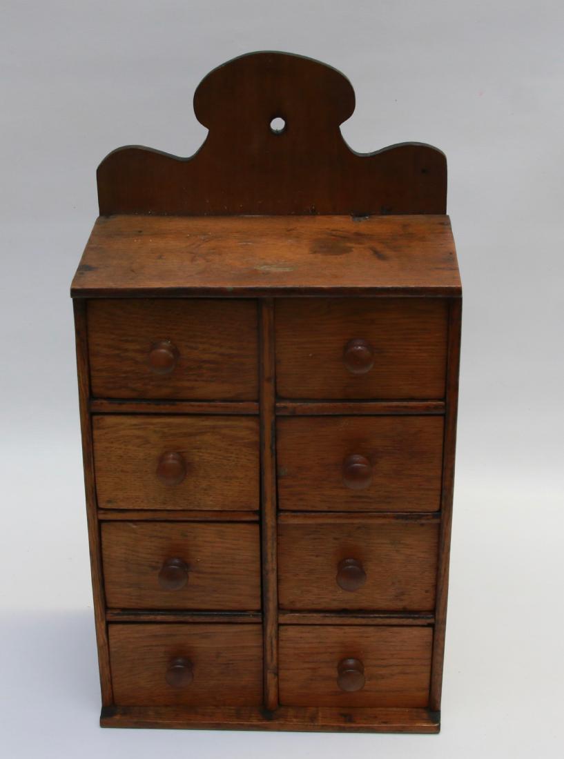WOODEN SPICE BOX: 8 DRAWER HANGING SPICE BOX Dimensions: 9" X 16" X 5"