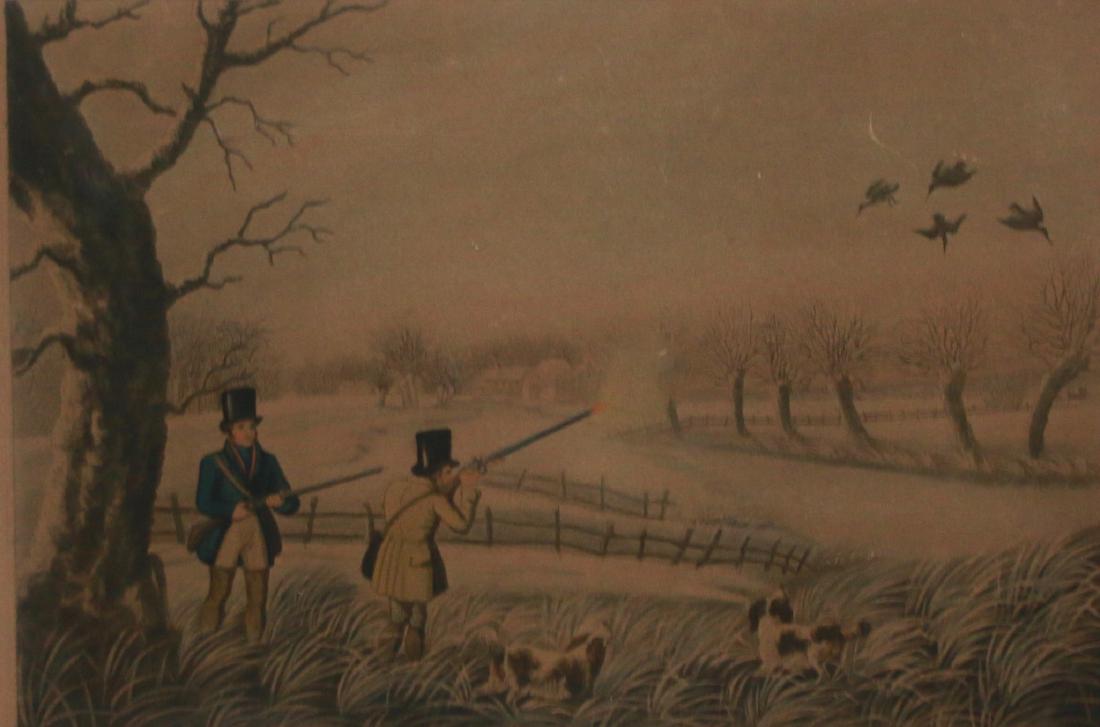 ROBERT HAVELL JR. HAND COLORED PRINT: SNIPE SHOOTING NEAR UXBRIDGE" - FRAMED WITH NO GLASS Dimensions: 18 11/2" X 14 13/4