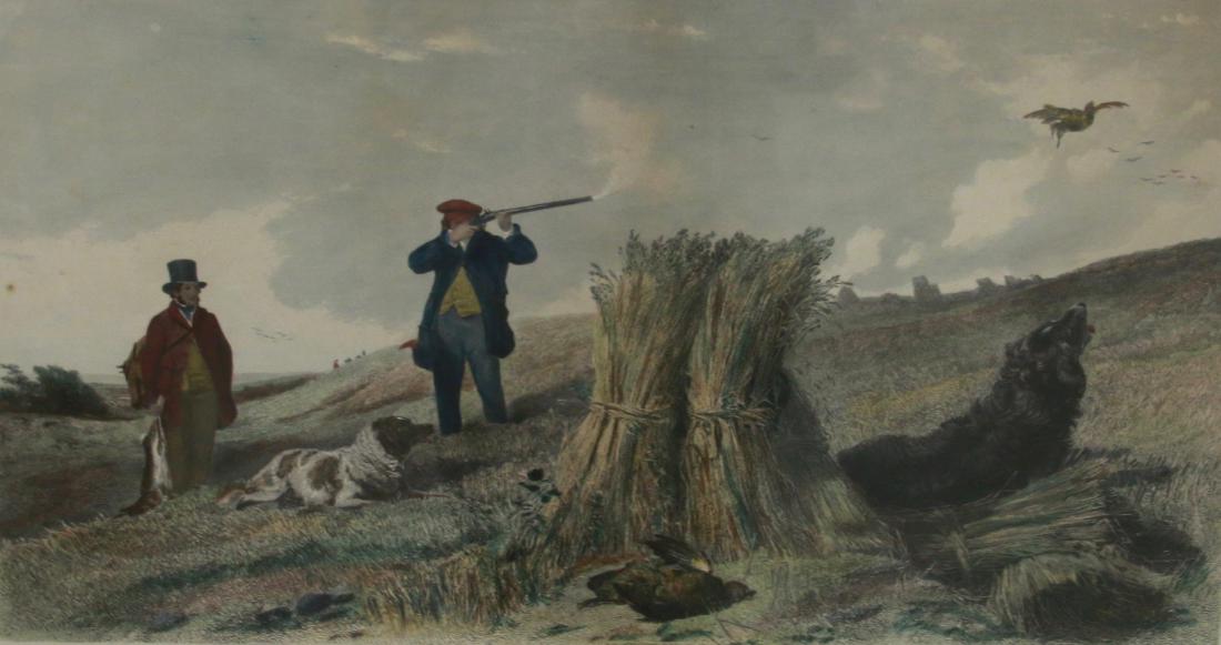 DAVID GEORGE THOMPSON ENGRAVING: PARTRIDGE" ENGRAVING AFTER RICHARD ANSDELL - FRAMED AND MATTED UNDER GLASS Dimensions: 22 1/4" X 11 3/4" - 29" X 20