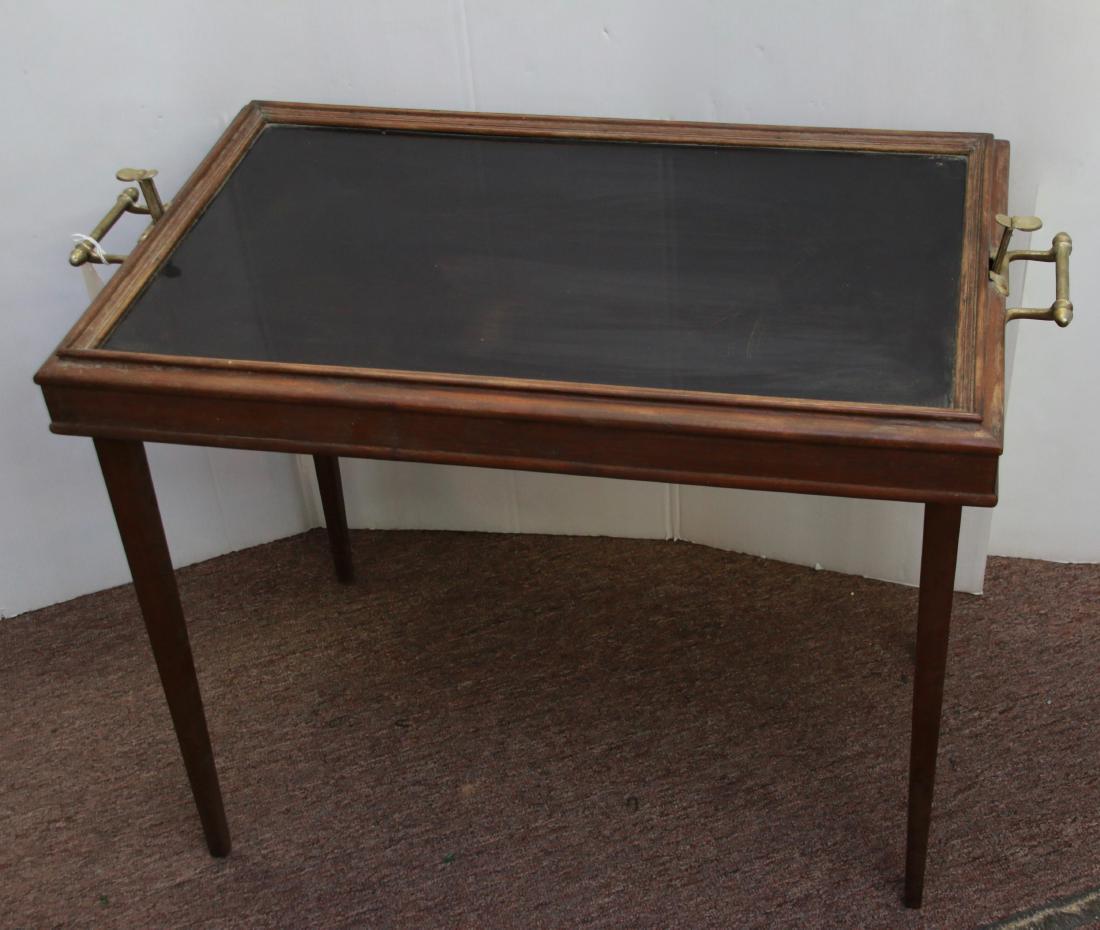 CONVERTO TABLE-TRAY: PATENT 1926 - FOLDING LEGS WITH PUSH BUTTON OPENER